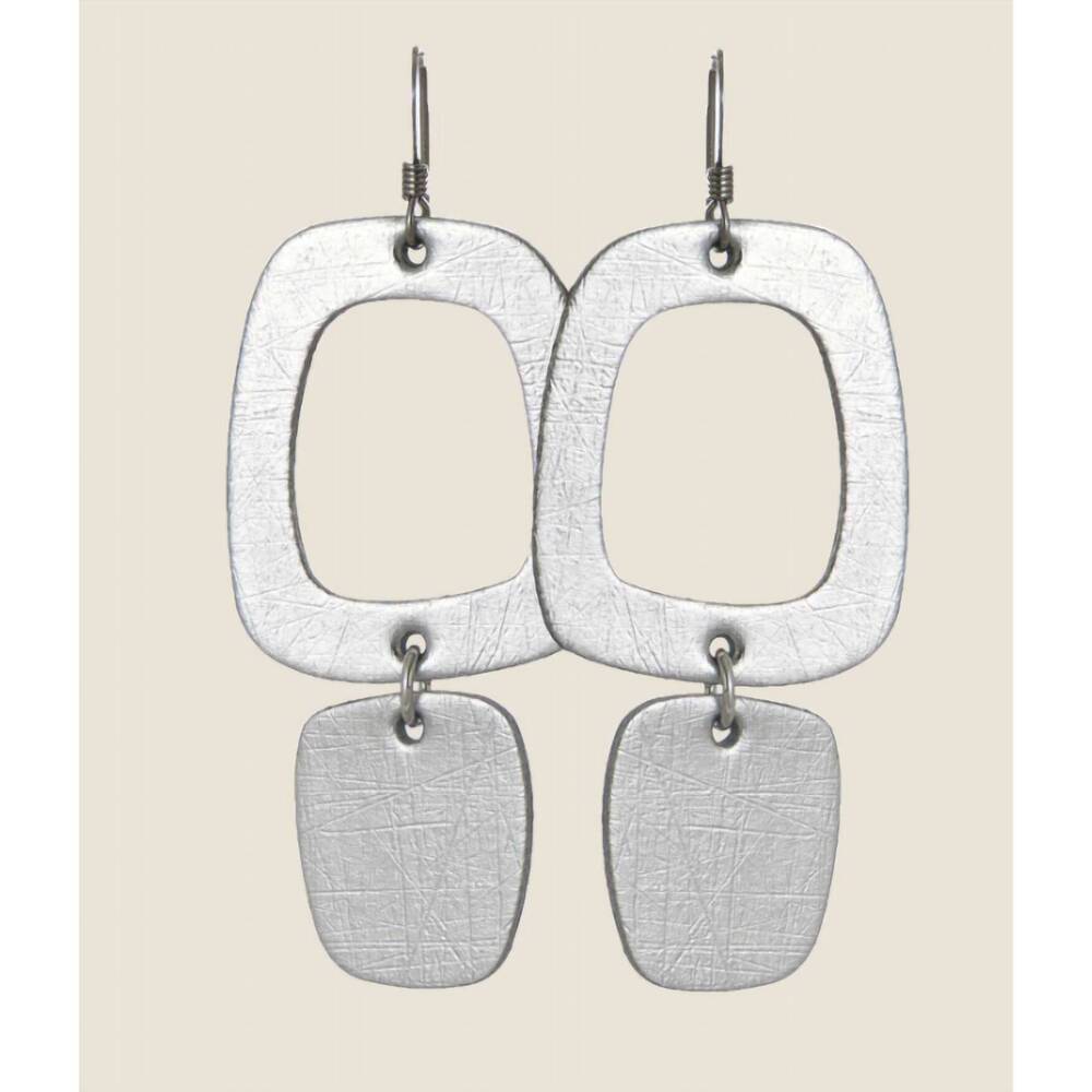 NEW NICKEL & SUEDE vintage maras earrings in silver